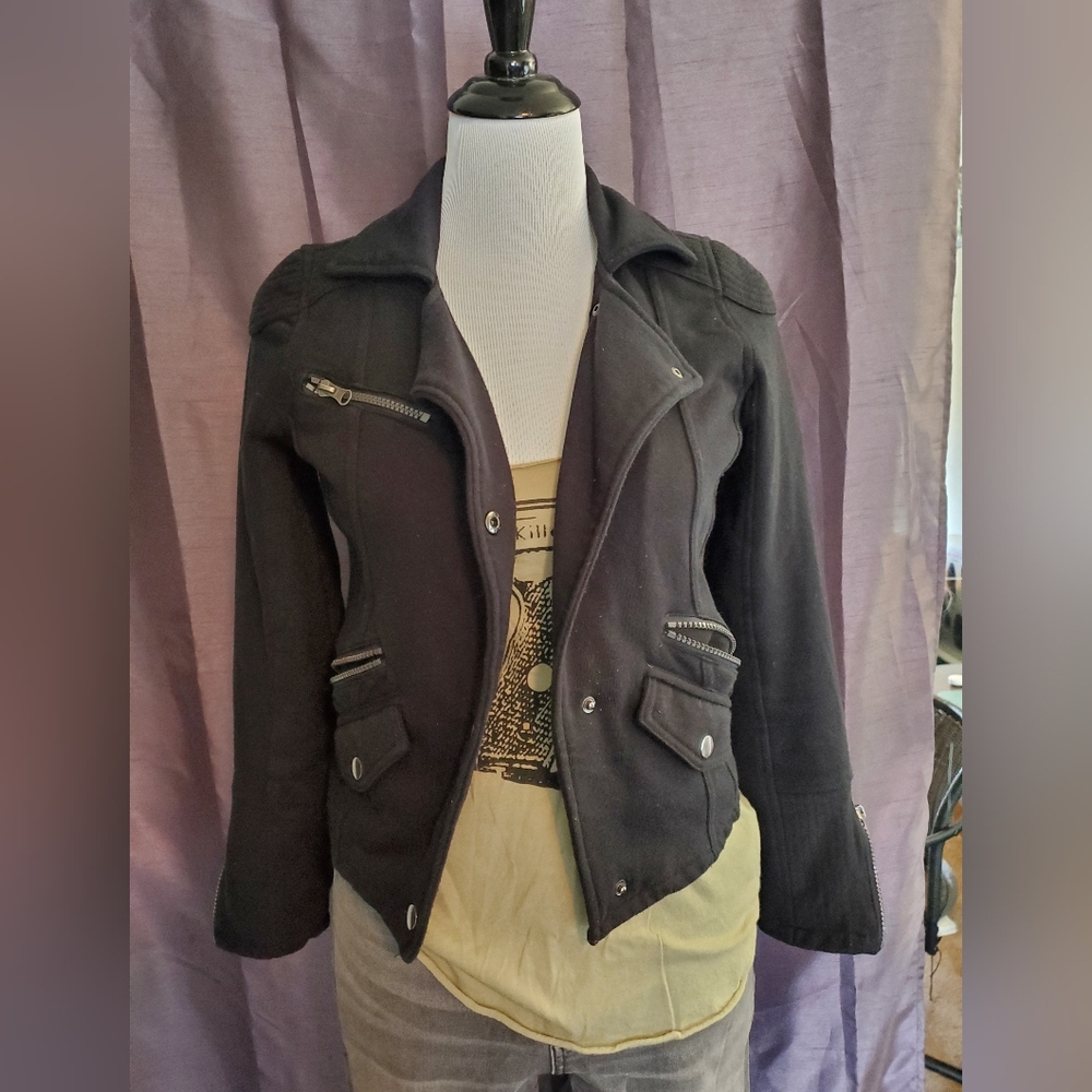 Sparkle & Fade Cotton Biker Jacket sz small